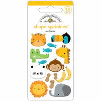 Doodlebug Design - At the Zoo Collection - Stickers - Shape Sprinkles - Enamel - Zoo Friends