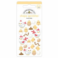 Doodlebug Design - Down on the Farm Collection - Stickers - Shape Sprinkles - Enamel - Hen and Chicks
