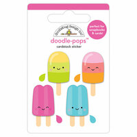 Doodlebug Design - Sweet Summer Collection - Doodle-Pops - 3 Dimensional Cardstock Stickers - Ice Pops