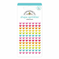 Doodlebug Design - Lots O' Luck Collection - Sprinkles - Self Adhesive Enamel Shapes - Rainbow Hearts