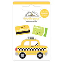 Doodlebug Design - I Heart Travel - Stickers - Doodle-Pops - Taxi!