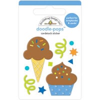 Doodlebug Design - Party Time Collection - Stickers - Doodle-Pops - Cake and Ice Cream