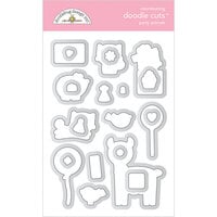 Doodlebug Design - Hey Cupcake Collection - Doodle Cuts - Metal Dies - Party Animals - Girl