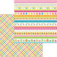 Doodlebug Design - Hey Cupcake Collection - 12 x 12 Double Sided Paper - Party Girl Plaid