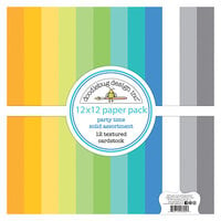 Doodlebug Design - Party Time Collection - 12 x 12 Paper Pack - Textured Cardstock Assortment