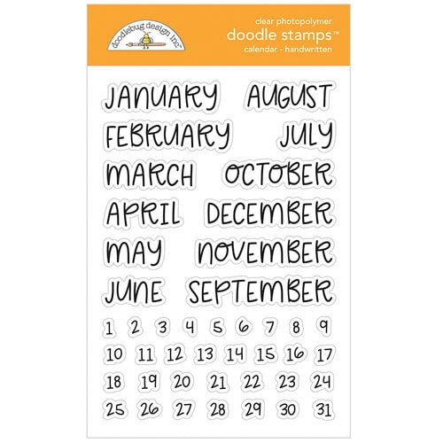 Doodlebug Clear Doodle Stamps - Calendar - Handwritten