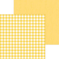 Doodlebug Design - Monochromatic Collection - 12 x 12 Double Sided Paper - Bumblebee Buffalo Check