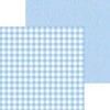 Doodlebug Design - Monochromatic Collection - 12 x 12 Double Sided Paper - Bubble Blue Buffalo Check
