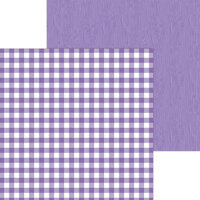 Doodlebug Design - Monochromatic Collection - 12 x 12 Double Sided Paper - Orchid Buffalo Check