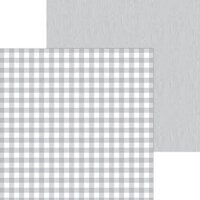 Doodlebug Design - Monochromatic Collection - 12 x 12 Double Sided Paper - Stone Gray Buffalo Check