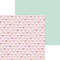 Doodlebug Design - Made With Love Collection - 12 x 12 Double Sided Paper - Cupcake Cuties