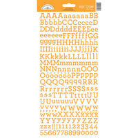 Doodlebug Design - Cardstock Stickers - Alphabet - My Type - Tangerine