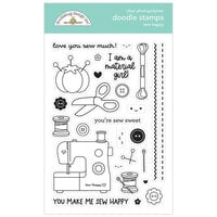 Doodlebug Design - Cute and Crafty Collection - Clear Photopolymer Stamps - Sew Happy