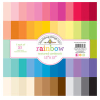 Doodlebug Design - 12 x 12 Paper Pack - Textured Cardstock Assortment - Rainbow