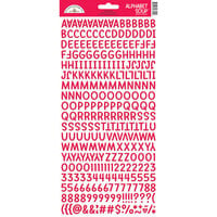 Doodlebug Design - Monochromatic Collection - Puffy Stickers - Alphabet Soup - Ladybug