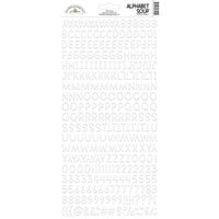 Doodlebug Design - Monochromatic Collection - Puffy Stickers - Alphabet Soup - Lily White
