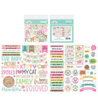 Doodlebug Design - Pretty Kitty Collection - Odds and Ends - Die Cut Cardstock Pieces - Chit Chat