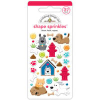 Doodlebug Design - Doggone Cute Collection - Stickers - Shape Sprinkles - Enamel - Throw Fetch Repeat