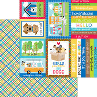 Doodlebug Design - Doggone Cute Collection - 12 x 12 Double Sided Paper - Playful Plaid