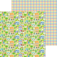 Doodlebug Design - Doggone Cute Collection - 12 x 12 Double Sided Paper - The Neighborhood