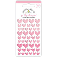 Doodlebug Design - Monochromatic Collection - Stickers - Puffy Shapes - Cupcake Heart
