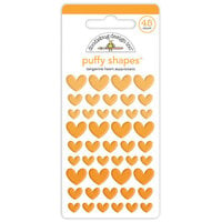 Doodlebug Design - Monochromatic Collection - Stickers - Puffy Shapes - Tangerine Heart