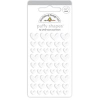 Doodlebug Design - Monochromatic Collection - Stickers - Puffy Shapes - Lily White Heart