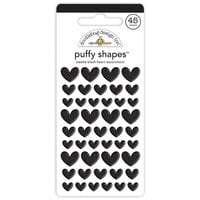 Doodlebug Design - Monochromatic Collection - Stickers - Puffy Shapes - Beetle Black Heart