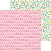 Doodlebug Design - Seaside Summer Collection - 12 x 12 Double Sided Paper - Flamingo Frenzy