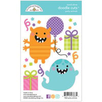 Doodlebug Design - Monster Madness Collection - Halloween - Doodle Cuts - Metal Dies - Party Animals