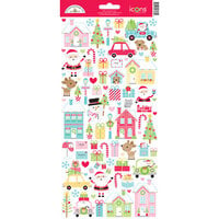 Doodlebug Design - Candy Cane Lane Collection - Christmas - Cardstock Stickers - Icons