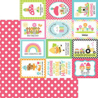 Doodlebug Design - Over The Rainbow Collection - 12 x 12 Double Sided Paper - Ladybug Picnic