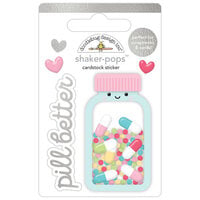 Doodlebug Design - Happy Healing Collection - Cardstock Stickers - Shaker-Pop - Pill Better