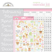Doodlebug Design - Day To Day Collection - Baby Girl First Year Calendar Kit