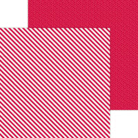 Doodlebug Design - Monochromatic Collection - 12 x 12 Double Sided Paper - Ruby Candy Stripe