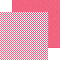 Doodlebug Design - Monochromatic Collection - 12 x 12 Double Sided Paper - Cherry Candy Stripe