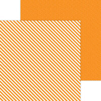 Doodlebug Design - Monochromatic Collection - 12 x 12 Double Sided Paper - Mandarin Candy Stripe
