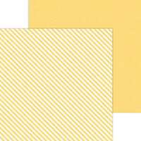Doodlebug Design - Monochromatic Collection - 12 x 12 Double Sided Paper - Bumblebee Candy Stripe