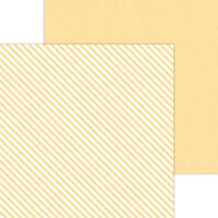 Doodlebug Design - Monochromatic Collection - 12 x 12 Double Sided Paper - Lemon Candy Stripe