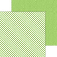 Doodlebug Design - Monochromatic Collection - 12 x 12 Double Sided Paper - Limeade Candy Stripe