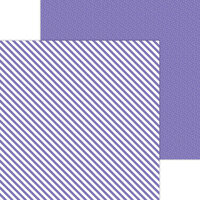 Doodlebug Design - Monochromatic Collection - 12 x 12 Double Sided Paper - Lilac Candy Stripe