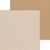 Doodlebug Design - Monochromatic Collection - 12 x 12 Double Sided Paper - Kraft Candy Stripe