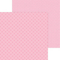 Doodlebug Design - Monochromatic Collection - 12 x 12 Double Sided Paper - Cupcake Plaid