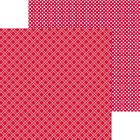 Doodlebug Design - Monochromatic Collection - 12 x 12 Double Sided Paper - Ruby Plaid