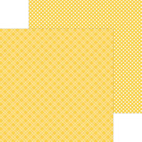 Doodlebug Design - Monochromatic Collection - 12 x 12 Double Sided Paper - Bumblebee Plaid
