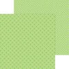 Doodlebug Design - Monochromatic Collection - 12 x 12 Double Sided Paper - Limeade Plaid