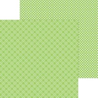 Doodlebug Design - Monochromatic Collection - 12 x 12 Double Sided Paper - Limeade Plaid
