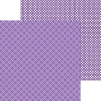 Doodlebug Design - Monochromatic Collection - 12 x 12 Double Sided Paper - Orchid Plaid