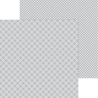 Doodlebug Design - Monochromatic Collection - 12 x 12 Double Sided Paper - Stone Gray Plaid