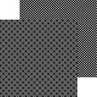 Doodlebug Design - Monochromatic Collection - 12 x 12 Double Sided Paper - Beetle Black Plaid